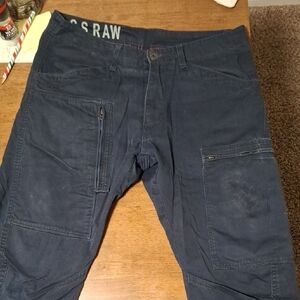 G-Star RAW Navy Cargo Pants POWELL 3D